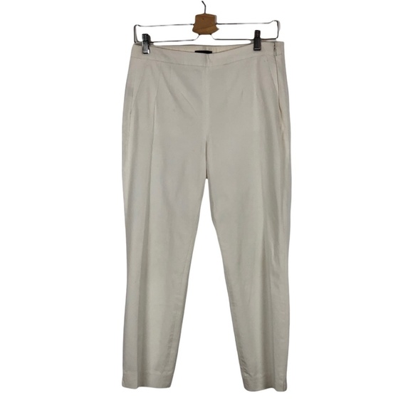 J. Crew cream pull-on side zip straight leg stretch casual pants Size 8 - Picture 1 of 6